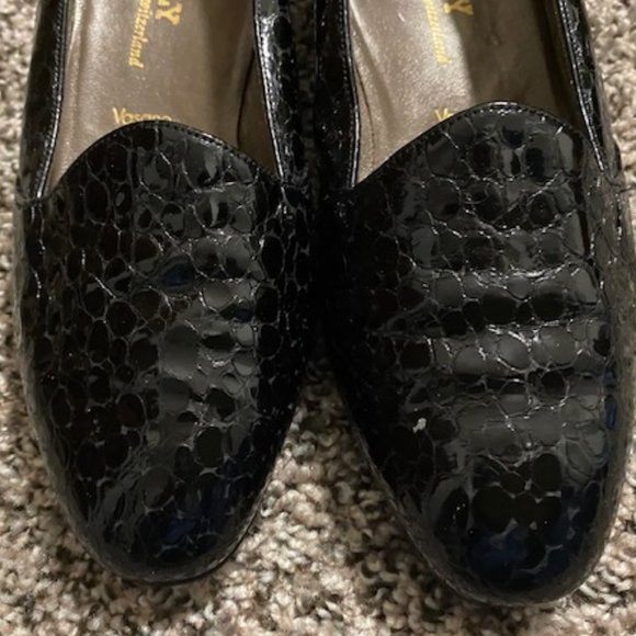 New BALLY * Vasano BLACK CROC Patent LEATHER Block Heel LOAFERS PUMPS * 7.5 / 8 - Picture 2 of 10